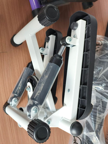Mini Hydraulic Stepper Machine for Home Fitness, 11-Speed Adjustable Silent Climbing Stepper with Drawstring and Floor Mat