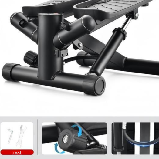 Mini Hydraulic Stepper Machine for Home Fitness, 11-Speed Adjustable Silent Climbing Stepper with Drawstring and Floor Mat
